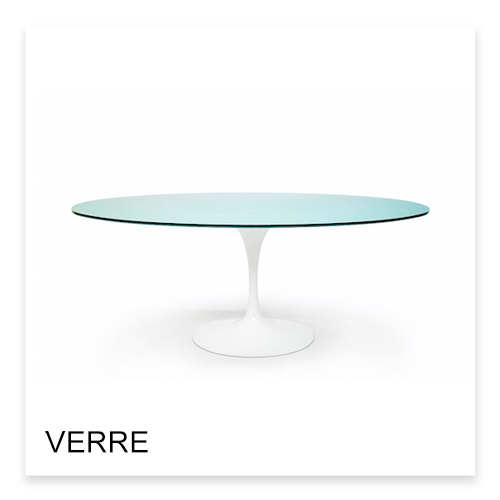 Table Tulip avec plateau en verre