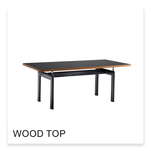 Lecorbusier Tube d&rsquo;Avion Table with wooden top
