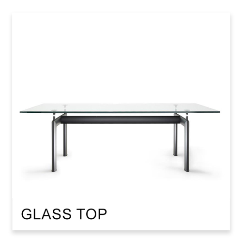 Lecorbusier Tube d&rsquo;Avion Table with glass top