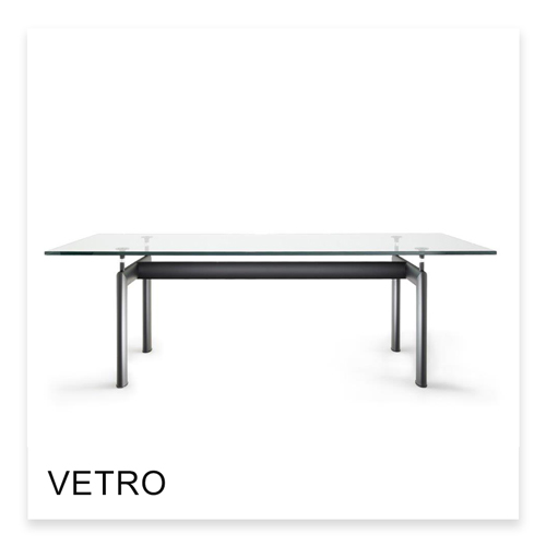 Lecorbusier Tavolo Tube d&rsquo;Avion in vetro
